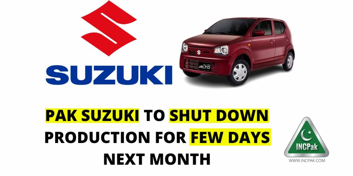 Pak Suzuki Shut Down, Pak Suzuki Production, Suzuki Shut Down, Suzuki Production, Suzuki Pakistan