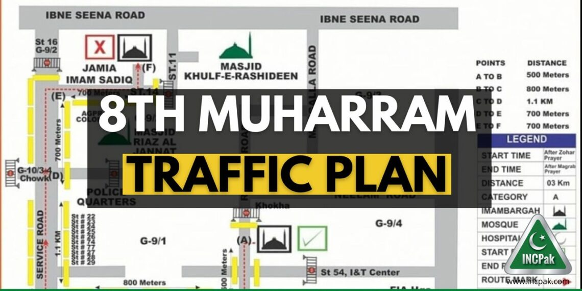 Islamabad Traffic Plan, Islamabad Traffic Plan 8 Muharram, Islamabad Traffic Plan 7 August 2022