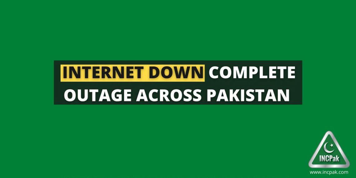 Internet Down: Complete Outage across Pakistan