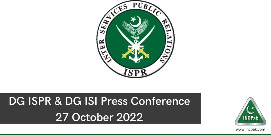 DG ISPR Press Conference, DG ISI Press Conference