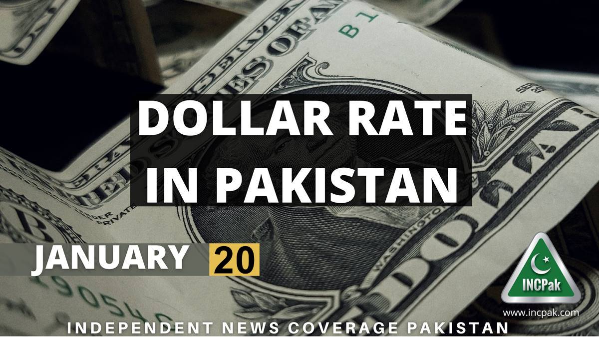 Usd to pkr dollar rate in pakistan today 20 january 2023