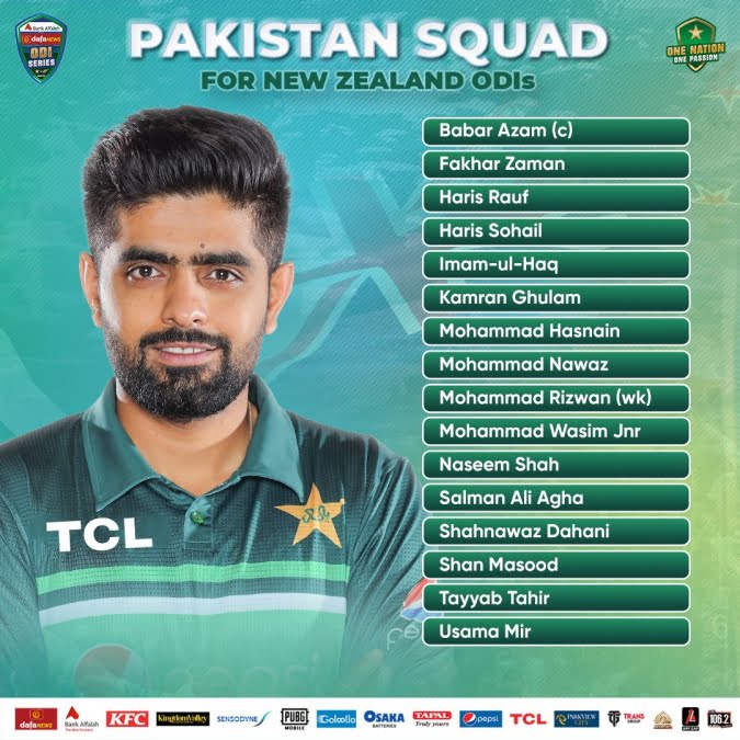 Pakistan Squad, Pakistan Squad New Zealand ODIs, Cricket World Cup Super League, Pakistan Squad Cricket World Cup Super League