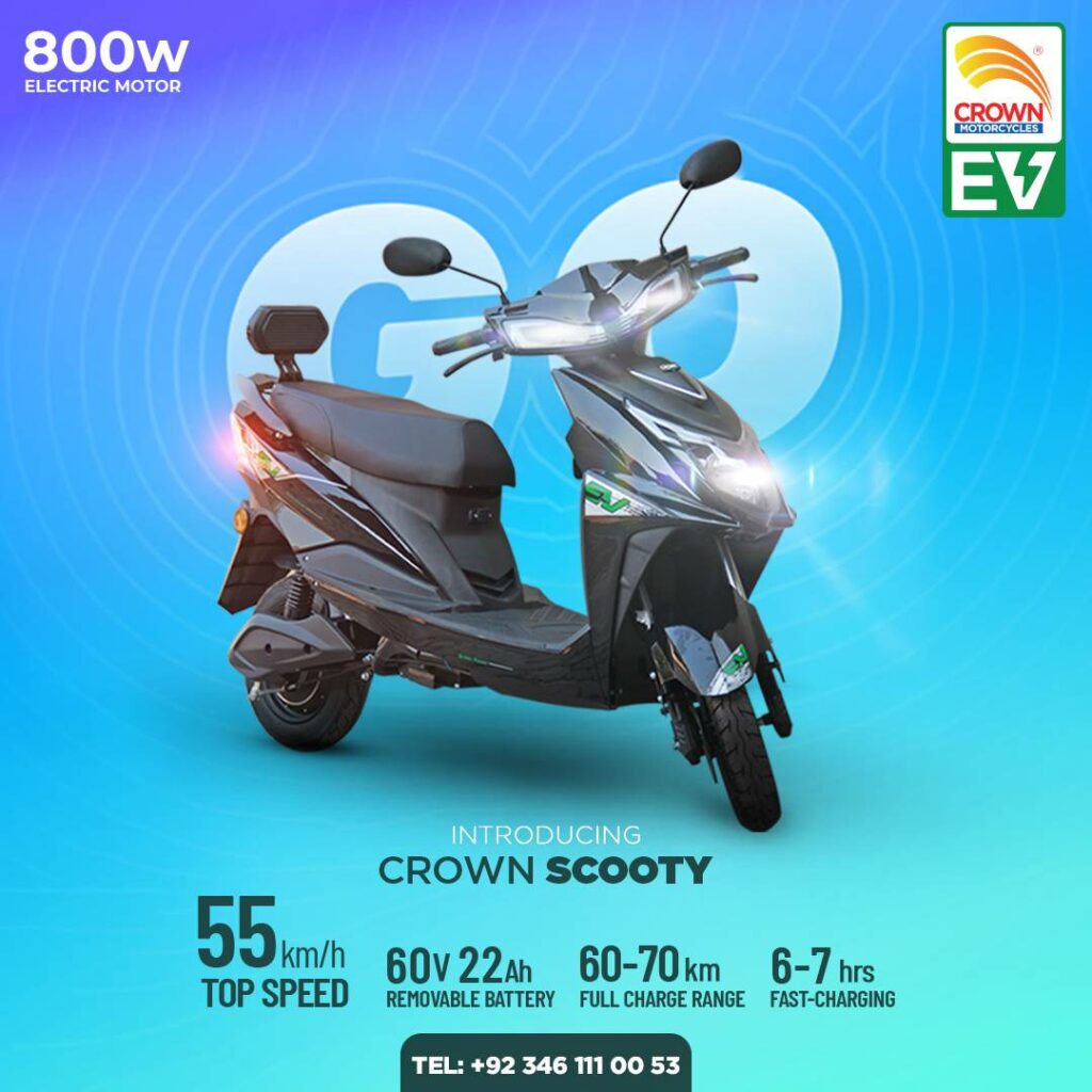 Crown Electric Scooty, Crown Electric Scooter, Crown EV Scooty, Crown EV Scooter, Crown Electric Scooty Price in Pakistan