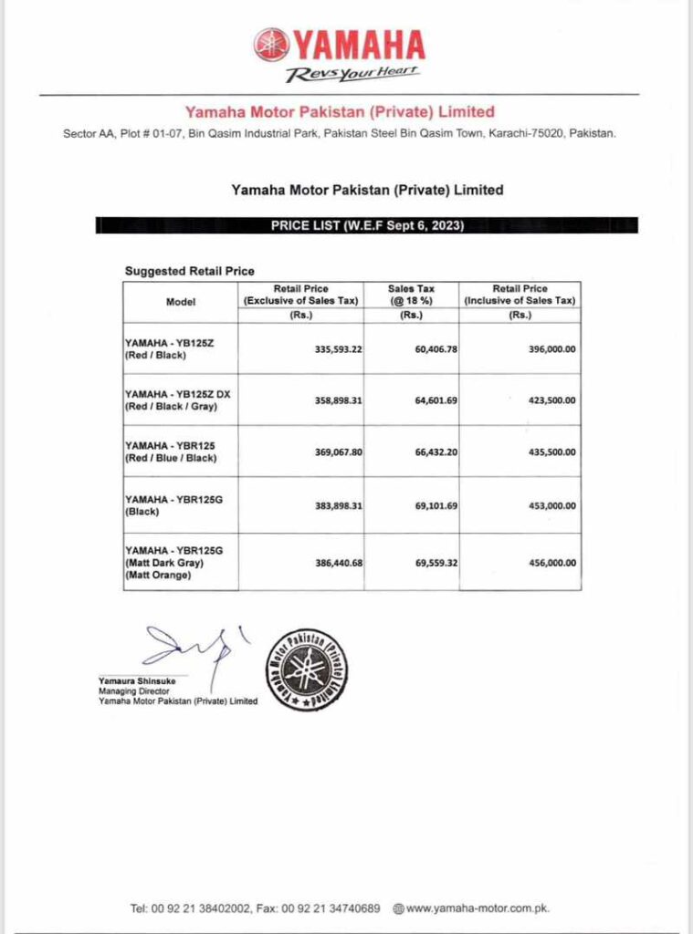 Yamaha Motorcycle Prices, Yamaha Pakistan, Yamaha Motorcycle Prices in Pakistan