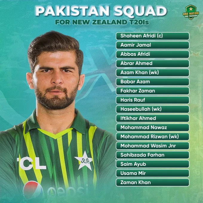 Pakistan Names Squad For New Zealand T20I Series - INCPak