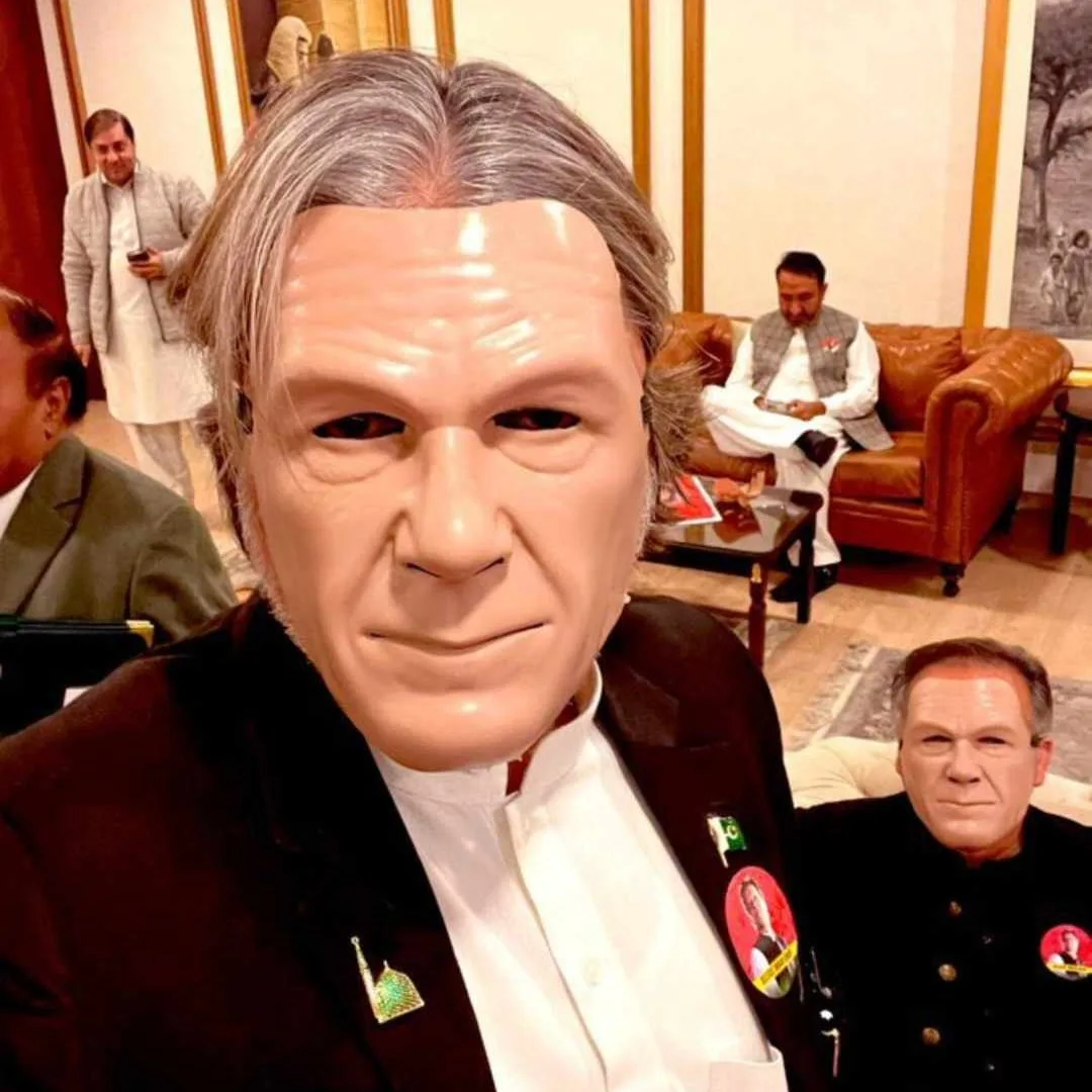 PTI Politicians Wearing Imran Khan Masks