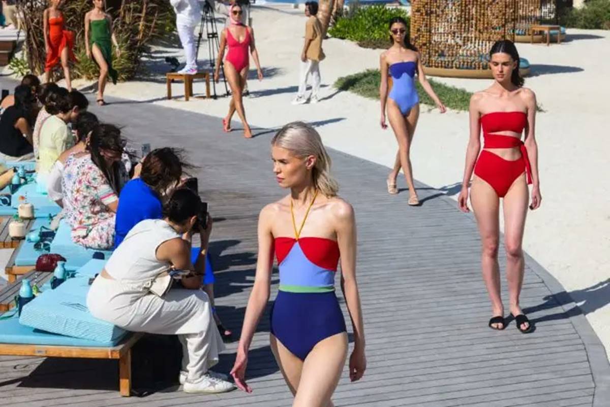 Models Wearing Swimsuit at Saudi Arabia's First Women Swimsuit Fashion Show