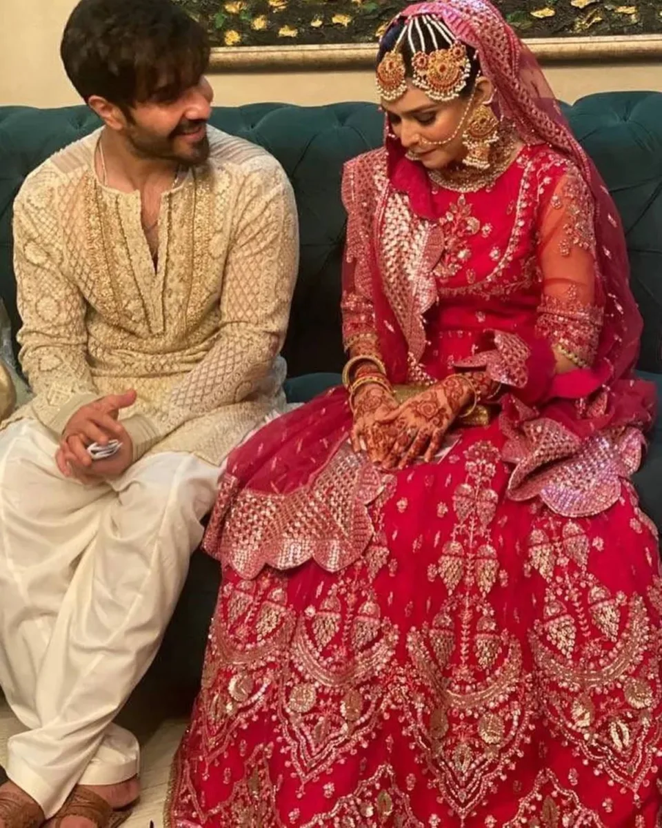 Feroze Khan and Wife Dua on Their Wedding