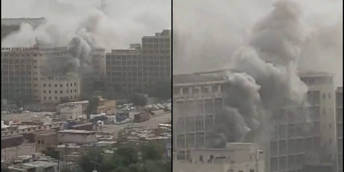 Fire Breaks Out at Pakistan Stock Exchange Building in Karachi