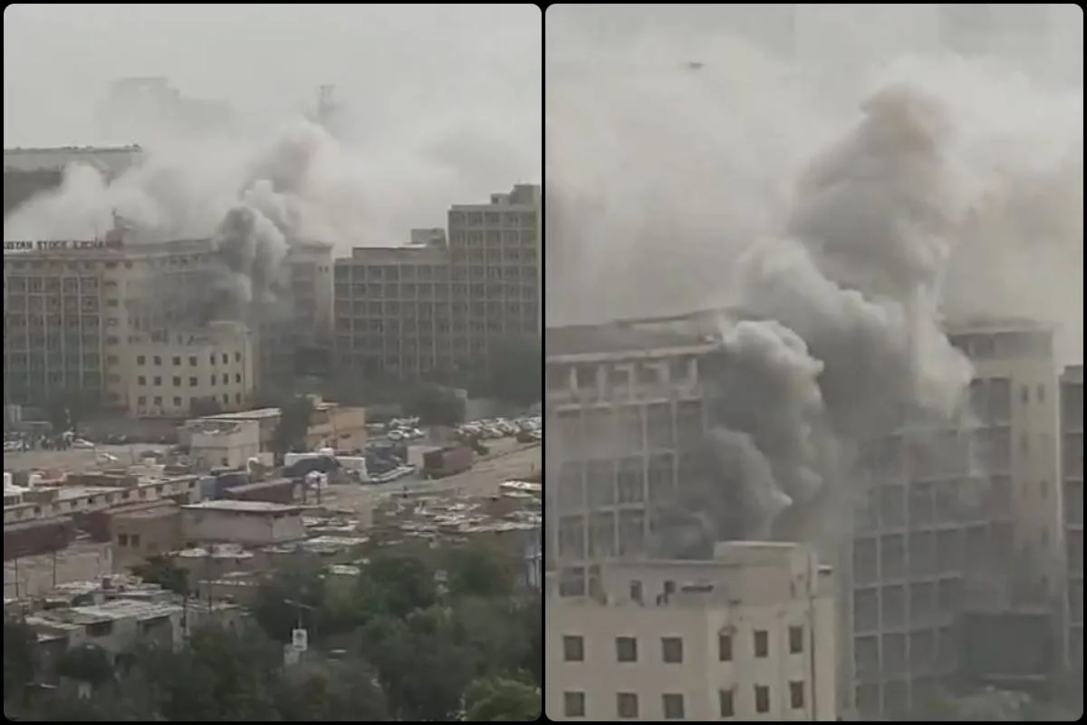 Fire Breaks Out at Pakistan Stock Exchange Building in Karachi