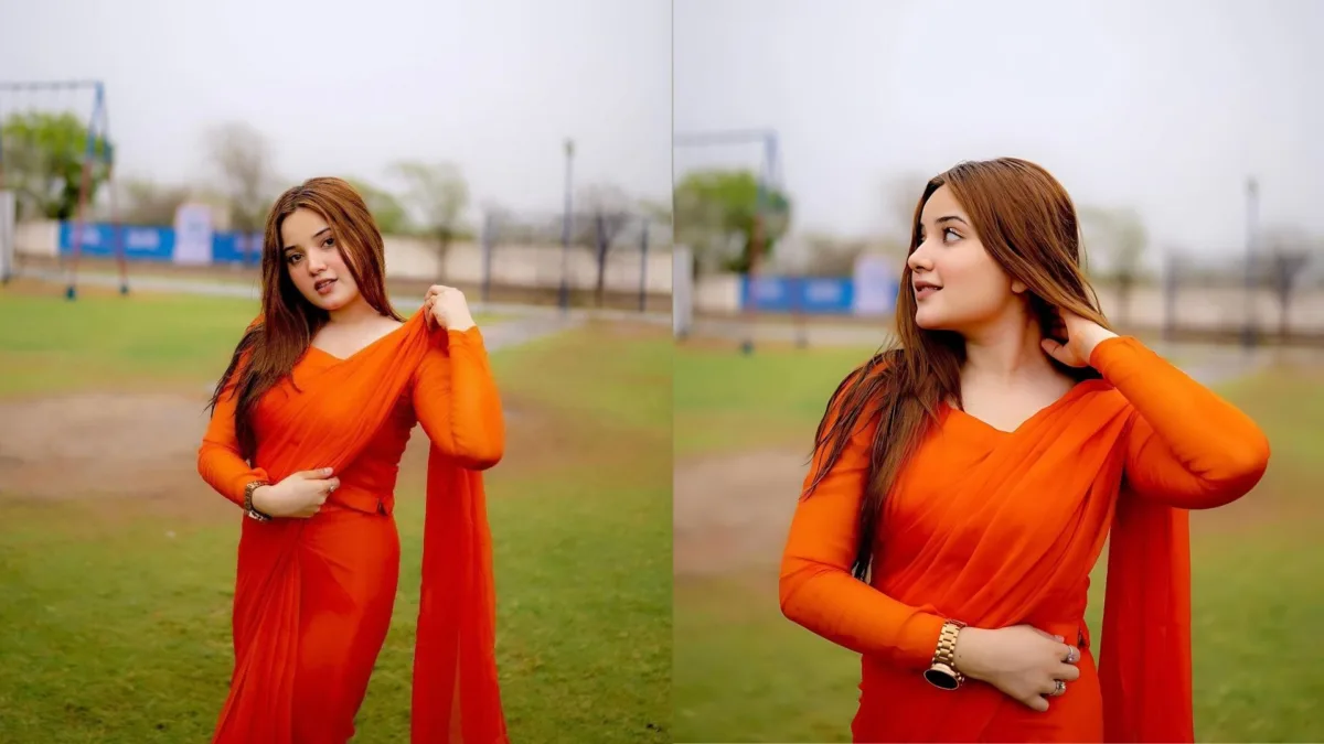 Meet the stunning rabeeca khan wearing orange outfit