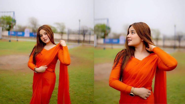 Meet the Stunning Rabeeca Khan wearing Orange Outfit