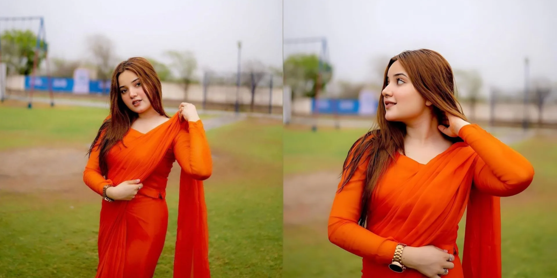 Meet the Stunning Rabeeca Khan wearing Orange Outfit