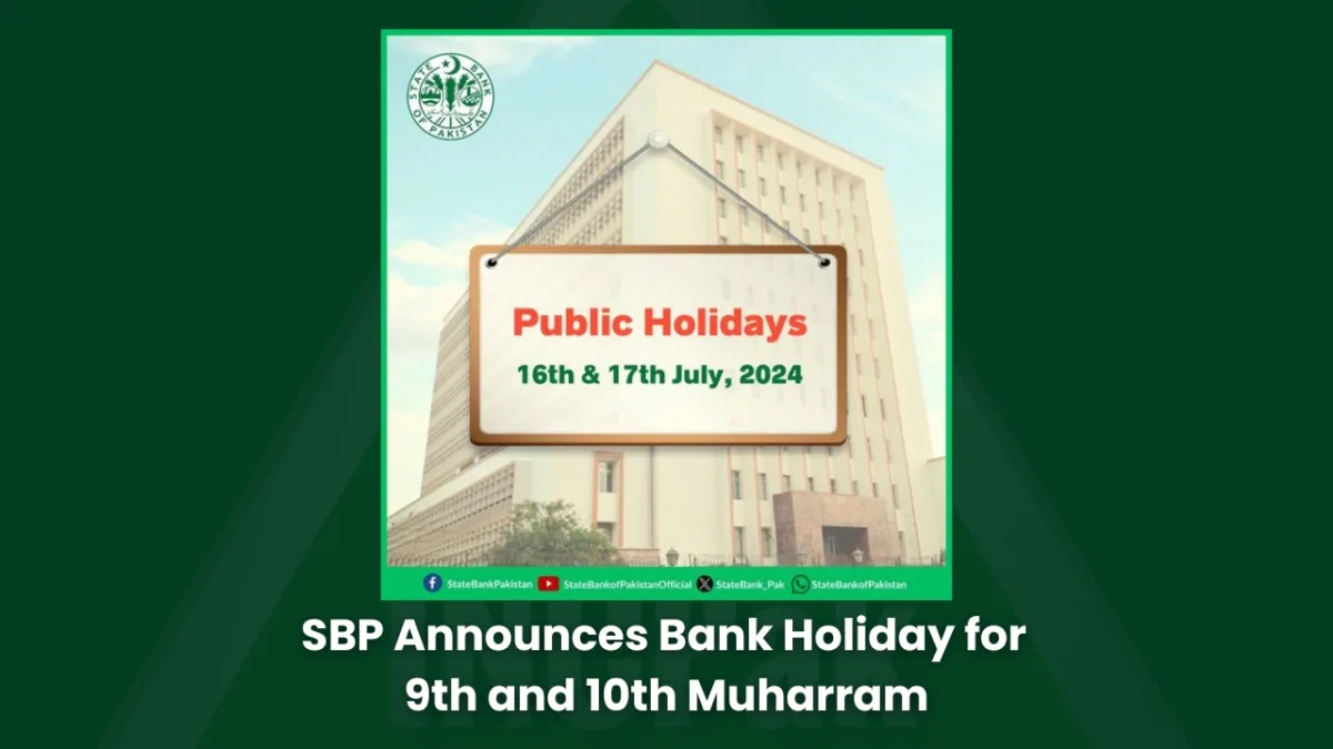 Sbp announces bank holiday for 9th and 10th muharram