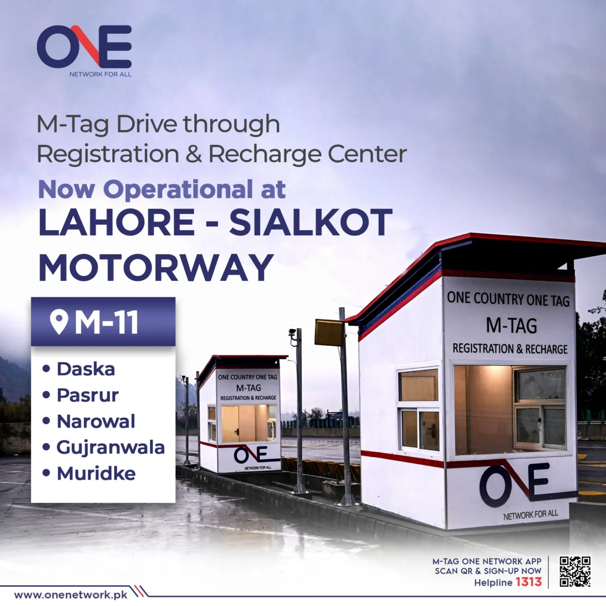 M-tag drive-through centers now open on m-11 motorway