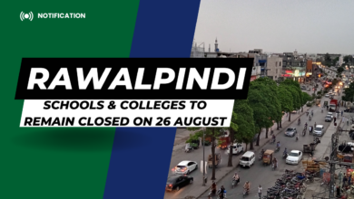 Rawalpindi Schools & Colleges Closed on August 26