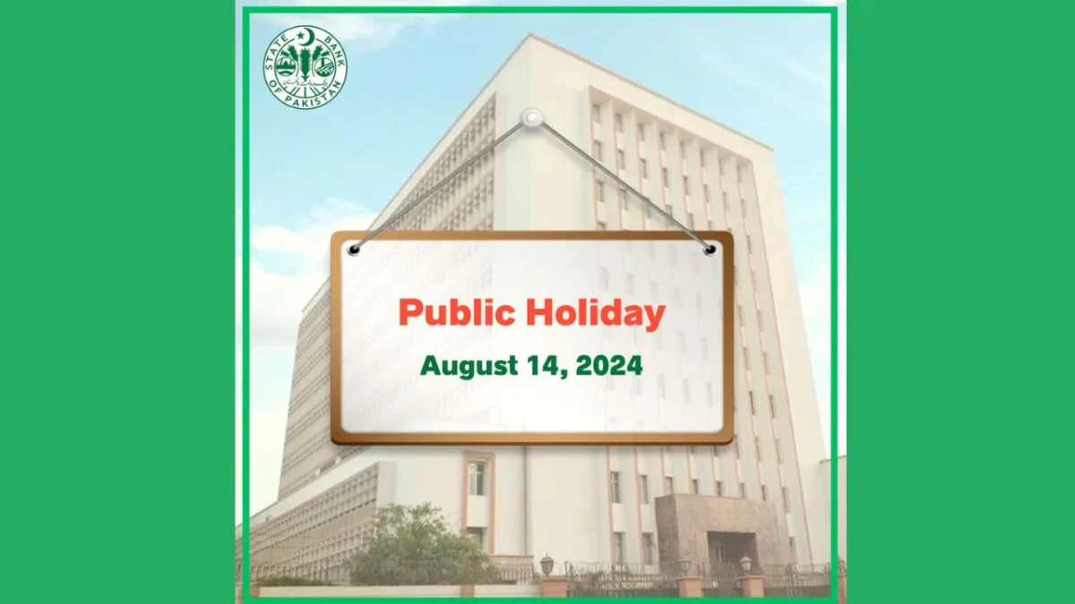 State bank of pakistan announces bank holiday on august 14, 2024