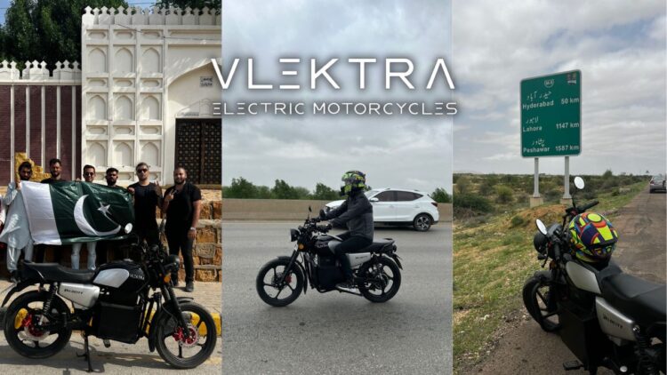 EV Bike VLECTRA covers Karachi to Hyderabad journey on a single charge