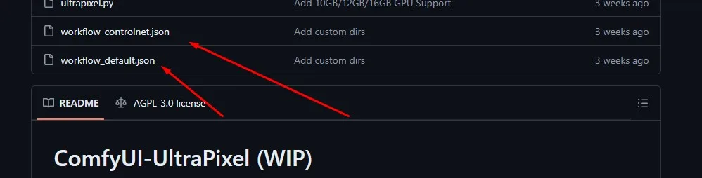 Download workflow default and workflow controlnet. Json files