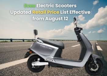 Evee Electric Scooters: Updated Retail Price List Effective from August 12