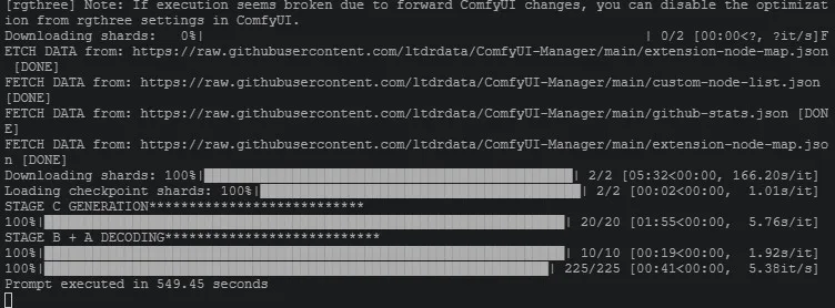 Comfyui terminal downloading models