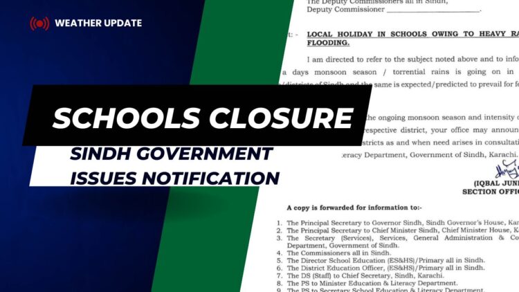 Monsoon Rains Prompt School Closures in Sindh: Notification