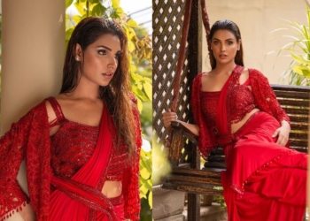 Amna Ilyas in Radiant Red Instagram @aamnailyas