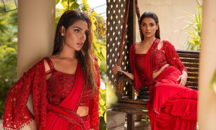 Amna Ilyas in Radiant Red Instagram @aamnailyas