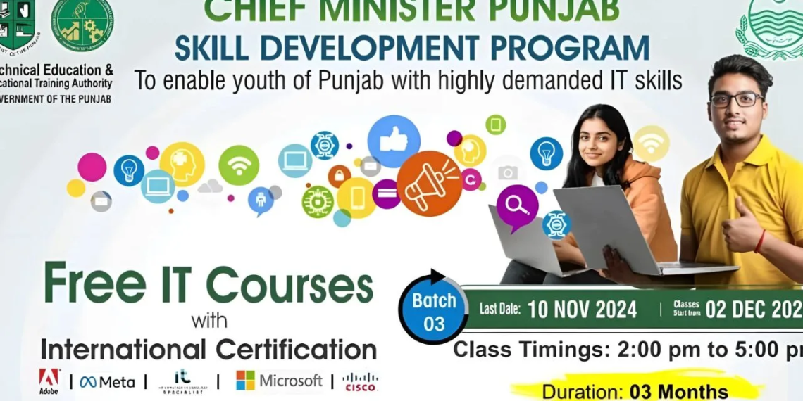 CM Punjab Skill Development Program Apply Now for Free IT Courses – Batch 03 (2024)