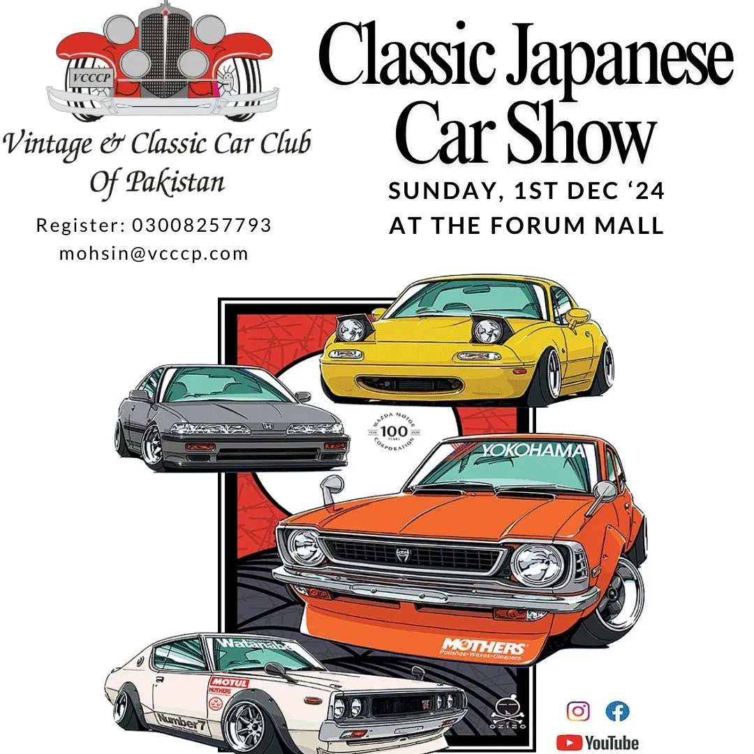 VCCCP Classic Japanese Car Show at Forum Mall, Karachi