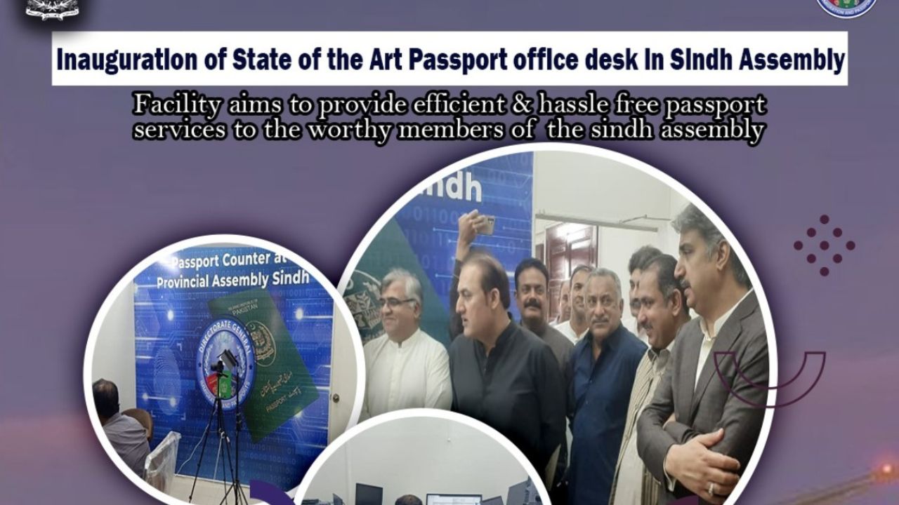 Sindh Assembly Speaker Launches Passport Facilitation Desk for Assembly Staff