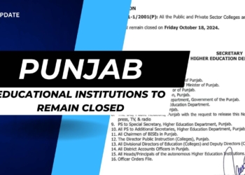 Schools and Colleges in Punjab to remain closed on 18 October 2024