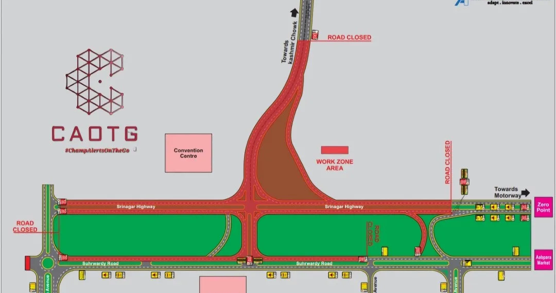 Traffic Diversion Plan for Serena Chowk Underpass Islamabad: ITP