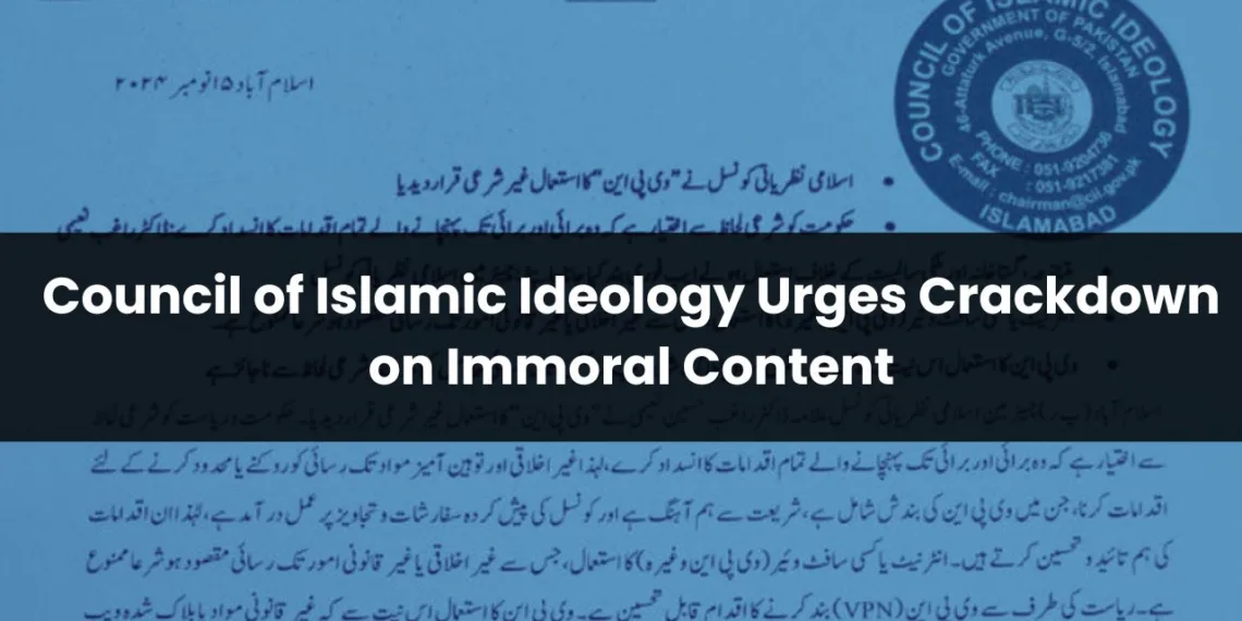 Council of Islamic Ideology Urges Crackdown on Immoral Content