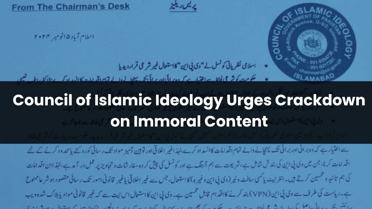 Council of Islamic Ideology Urges Crackdown on Immoral Content