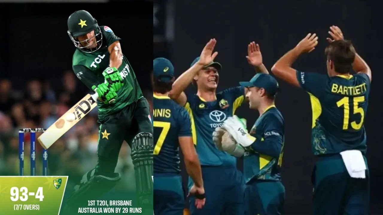 Australia Defeats Pakistan by 29 Runs in RainShortened First T20I INCPak