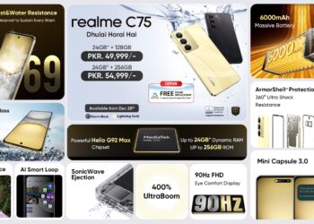 realme C75 Smartphone with flagship features at PKR 49,999/-