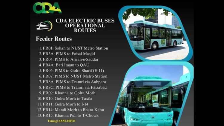 CDA Electric Buses – Operational Routes [March 2025]