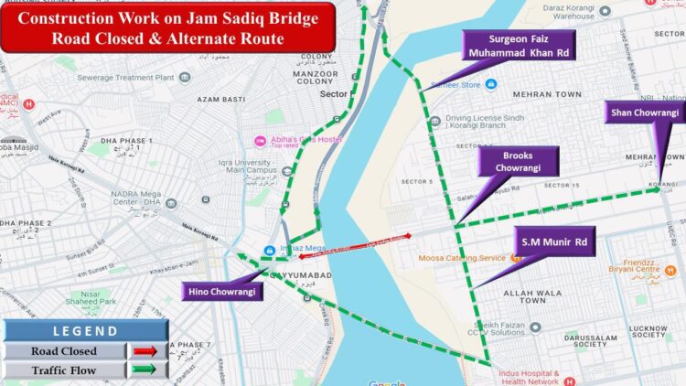 Traffic Alert: Jam Sadiq Bridge to Remain Closed for 4 Days